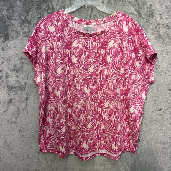 Ocean + Coast Tops - ocean coast xl womens pink white geometric boxy sleeveless